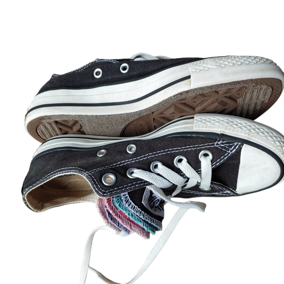 Converse All Star 5 Tongue Sneakers Men's 3 Women's 5 Black White - Picture 3 of 9